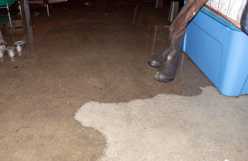 water creeping onto concrete floor