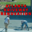 Atlanta Driveway Renovation written in red over workers laying concrete driveway