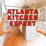 Atlanta kitchen expert written in red between two hands imagining updated kitchen