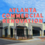 Atlanta commercial renovation written in red over newly updated commercial building